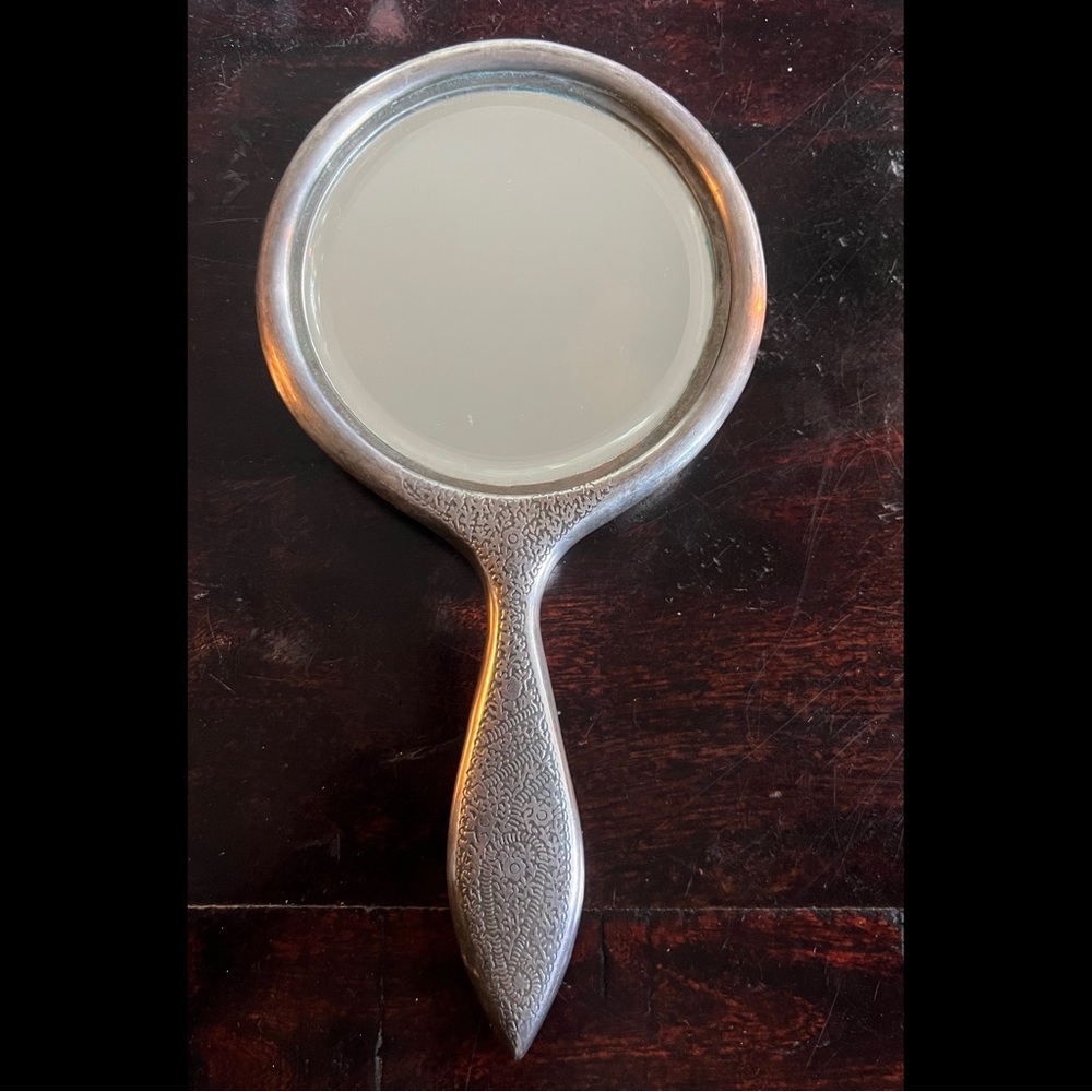 VINTAGE Elegant Silver Hand Mirror